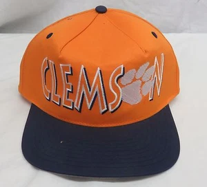 Gorra de camionero vintage Clemson Tigers naranja con estampado blanco pata SnapBack - Imagen 1 de 5