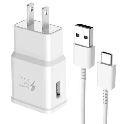USB 壁式充电器适配器 3 英尺 USB C 型电缆 适用于三星 Galaxy S21 S22 S23 S24 — 第 1/4 张图片