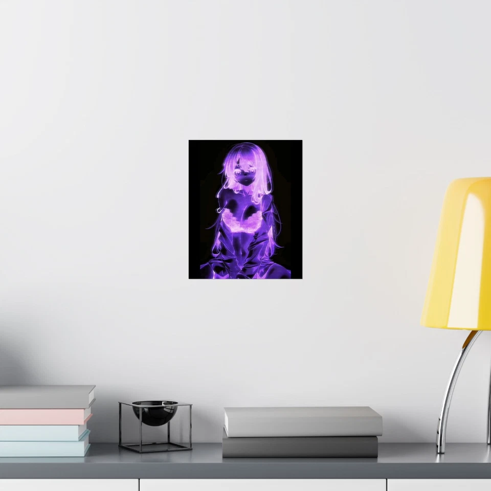 Anime Purple Glowing Neon Matte Vertical Posters - Image 1 of 1