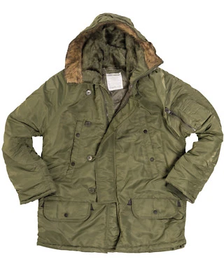 N3B Parka Olive US Military Style Long Hooded Cold Weather Polar Jacket  Coat - Изображение 1 из 3