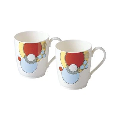 Juego de par de tazas de vajilla diseño Frank Lloyd Wright porcelana hueso Noritake P97280/4614 Foto 1 de 4