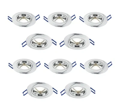Kit 10 porta faretto a incasso tondo portafaretti orientabile p12 argento - Immagine 1 di 4