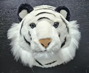 Unique Soft Plush White Tiger 3D Face Faux Head Mount Wall Hanging Decor EUC - Picture 1 of 6