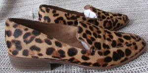 Women's Madewell Leopard Calf Hair Slip On Leather Flats Shoes Size 9 1/2 - Picture 1 of 8
