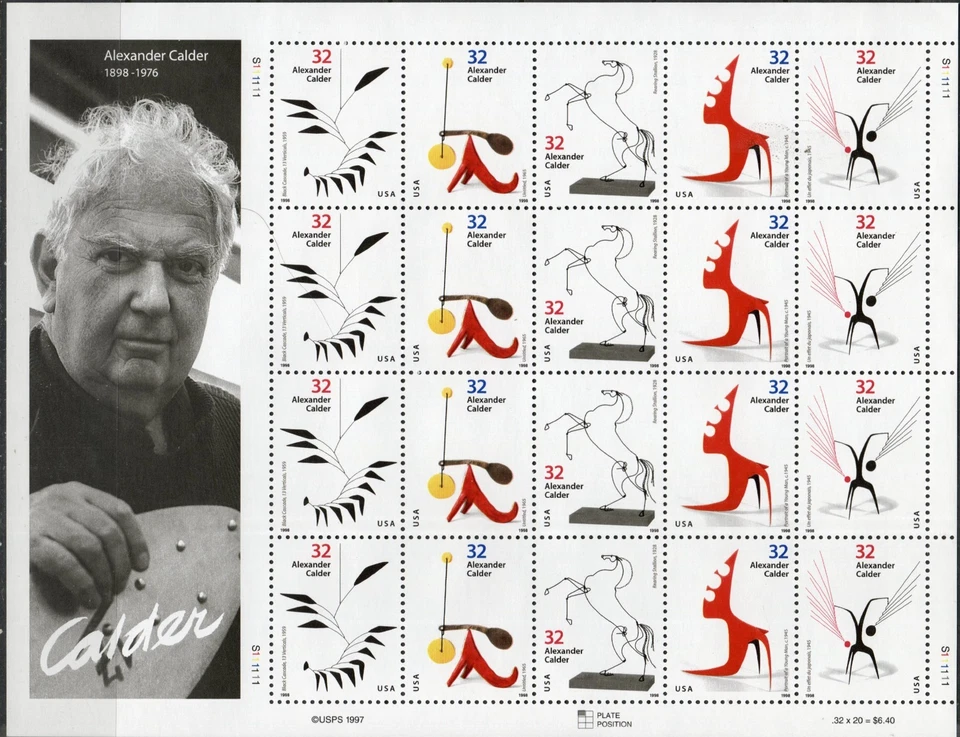 US Scott #3202, "Alexander Calder", pane of 20, MNH - Image 1 of 1