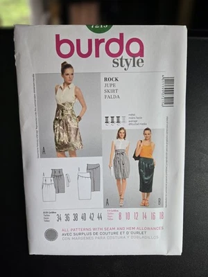 Falda Burda Patrón 7215 Burbuja Ajuste Acampanado Cinturón Tallas 8 10 12 14 16 18 SIN CORTAR Foto 1 de 3