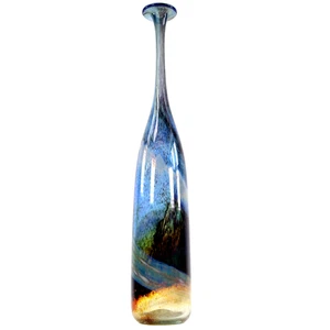 Isle of Wight Glass Vase Attenuated Bottle Michael Harris h47cm Circa 1970s - Picture 1 of 11