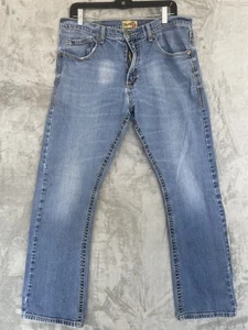 Wrangler 20X Jeans Mens 36x33 Blue Denim Straight Fit Distressed Western Style - Picture 1 of 14