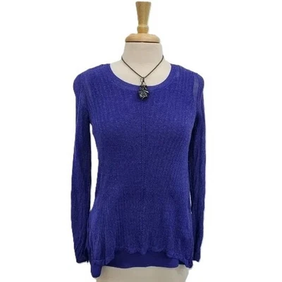 Suéter Simply Vera Vera Wang para mujer PM púrpura mezcla de lino forrado manga larga Foto 1 de 4