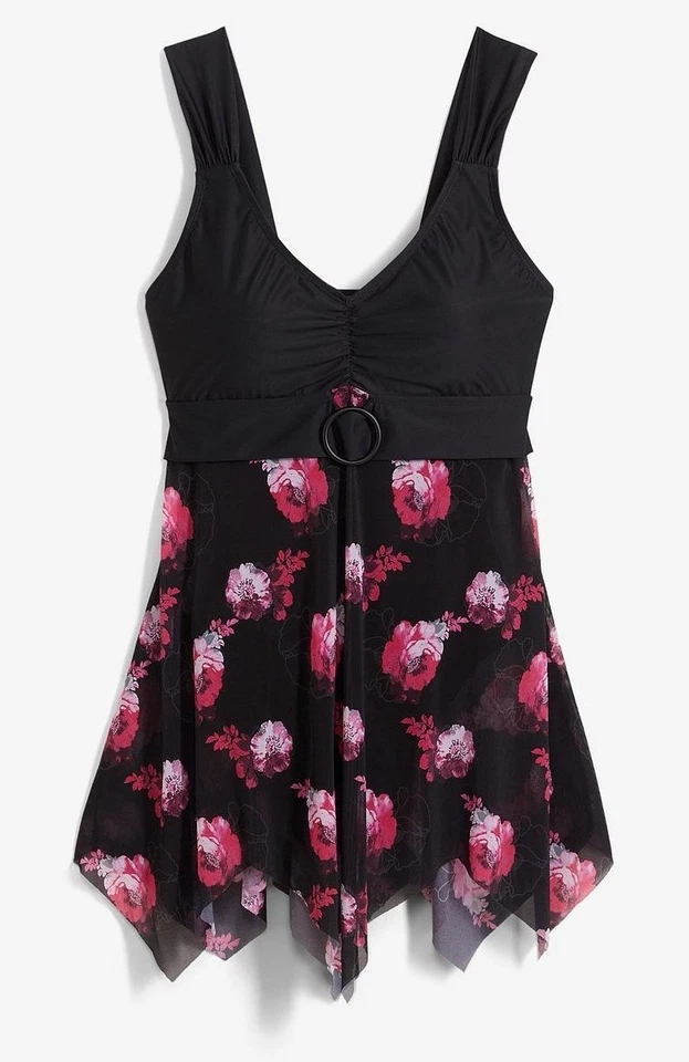 Shape Badekleid Gr. 44 Schwarz Geblümt Bade-Kleid Bademode Schwimmanzug Neu - Bild 1 von 1