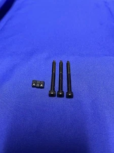 3 Black Floyd Rose Original String Lock Screws by Mighty Mite w/3 Insert Blocks - Picture 1 of 3