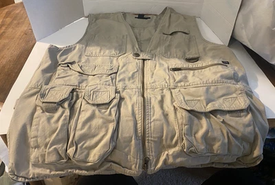 5.11 Tactical Series Vest Mens Large Tan Hunting Conceal Heavy Canvas 80001 - Image 1 of 4