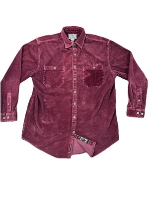 Territory Ahead L Tall Cranberry Corduroy Shirt Heavy Waffle Mountain Cord VTG - Image 1 of 4