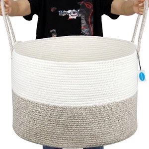 XXXLarge Cotton Rope Basket for Living Room - Woven Storage Basket with long ... - Picture 1 of 9