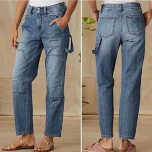 Driftwood Bodega Carpenter Jeans Medium Wash Distressed Cargo Jean Size 32 | 14 - Picture 1 of 5