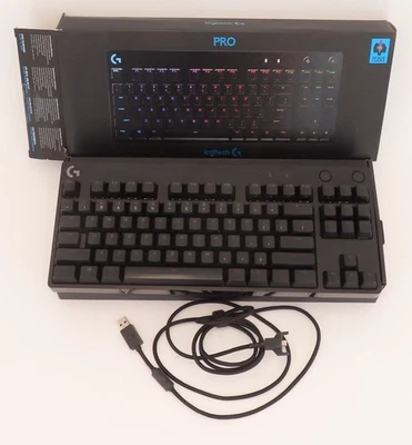Logitech G PRO TKL Wired Mechanical GX Blue Clicky Gaming Keyboard w/ RGB used - Image 1 of 4