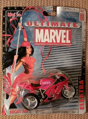 Maisto Ultimate Marvel Motorcycle Collection Series 1 ELEKTRA Ducati 748 - Image 1 of 4