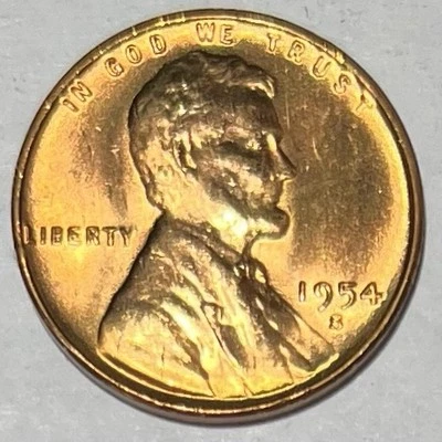 1954 S  - LINCOLN WHEAT CENT PENNY - NICE COLOR - Image 1 of 4