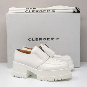 Tiros Clergerie Paris Bien Cuero Blanco Cremallera, Talla 36 (5.5 EE. UU.) - Imagen 1 de 7