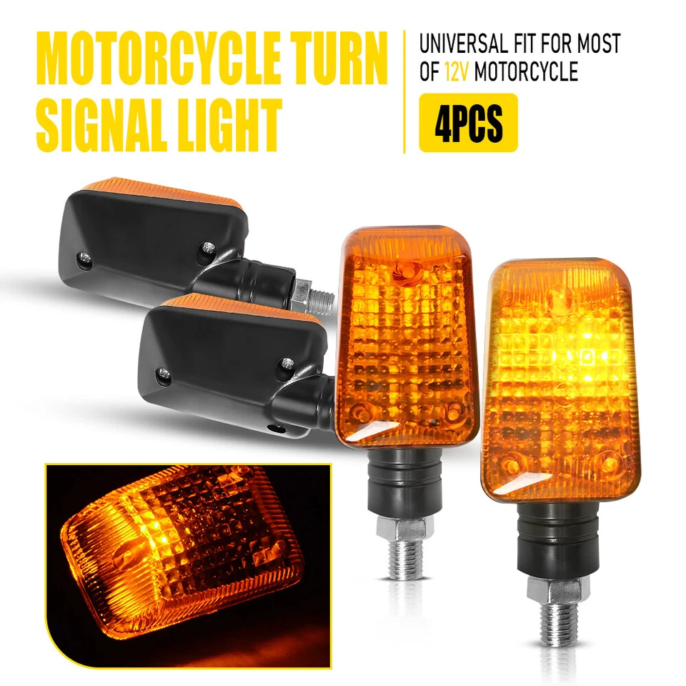 Juego de 4 intermitentes LED con indicador de luz de giro lámpara de conducción para motocicleta 12V Foto 1 de 4