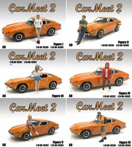 Juego de 2 figuras Car Meet modelos 1:18 diorama americano - Imagen 1 de 2