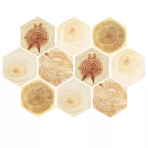 Pegatina de azulejos de pared de PVC extraíble de madera natural autoadhesiva 10 piezas - Imagen 1 de 8