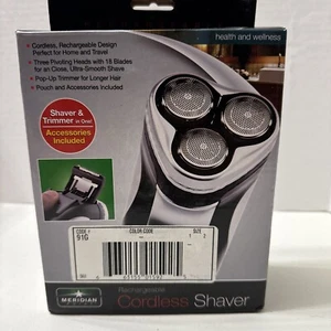 Meridian RCS-12-2186 Rechargeable Cordless Shaver New Open Box - Picture 1 of 12
