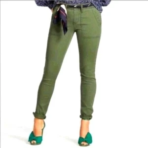 CAbi The Quest Pants Size 4 Skinny Slim Textured Trouser Army Olive Green - Picture 1 of 8