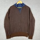 Daniel Hechter Wool Cashmere Knit Long Sleeve Sweater Men's Size S Brown 1/4 Zip