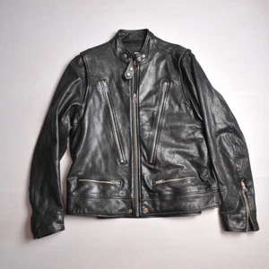 Mens DIESEL Silence in Noise Lambskin Leather Biker Jacket size 2XL XXL - Picture 1 of 15