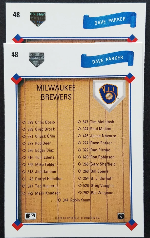 1991 Upper Deck Baseball 1990 Hockey Hologram ERROR VARIATION * You PICK CHOOSE* - Image 1 of 1