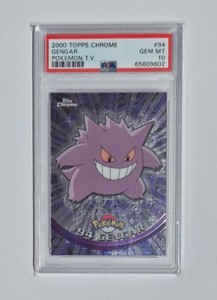 Pokemon Gengar Topps Chrome 2000 Series 2 PSA 10 Gem Mint Holo Rare #94