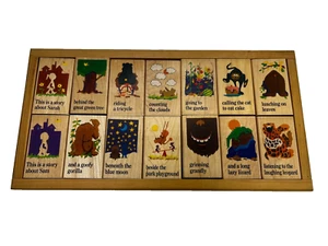 Story Blocks Wooden Rhyme & Reason 1999 Reading Tray 14 Double Sided Blocks - Picture 1 of 3