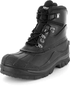 Black Extreme Cold Weather Winter Snow Boots WATERPROOF Triple Insulated 8" High - Picture 1 of 8
