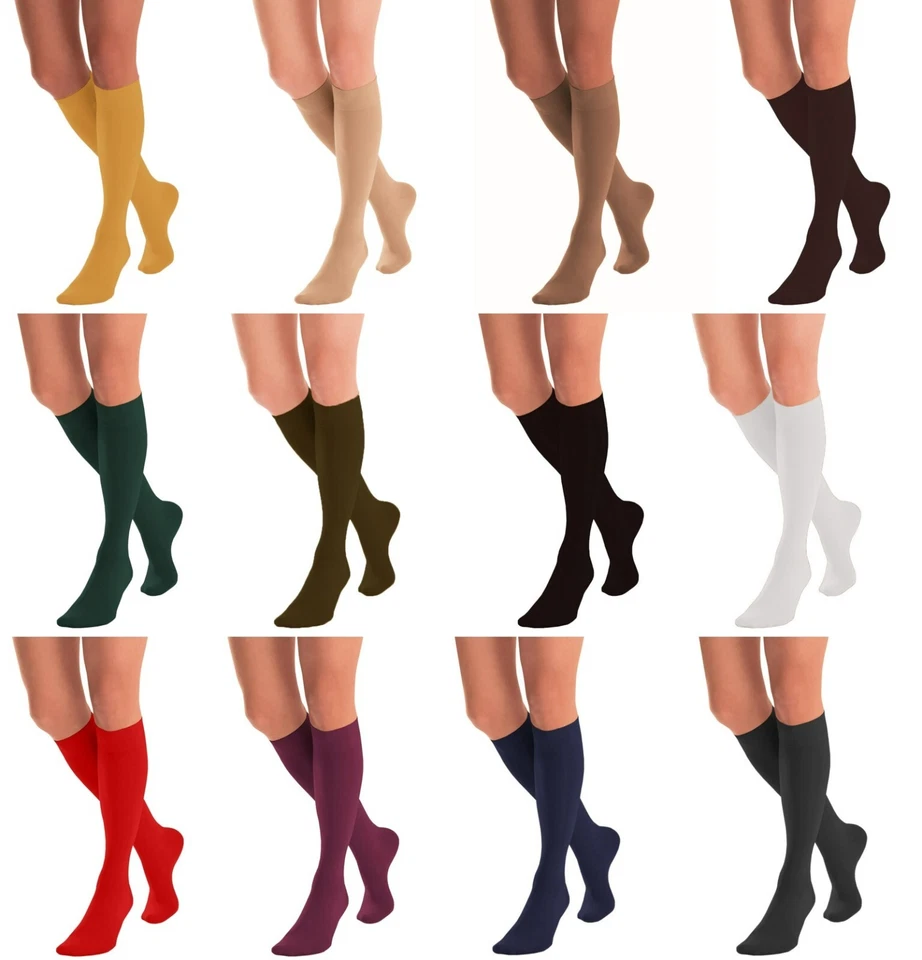 Women microfiber opaque plain knee socks Aurellie Multipacks 3 PACK & 5 PACKS