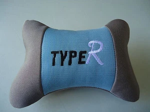 CAR REST CUSHION SEAT HEADREST NECK PILLOW TYPE R GRAY BLUE X TWO PIECES - Picture 1 of 4