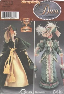 111/2 Zoll Diva Puppe Sammlung I viktorianische Kostüme Simplicity 7213 Schnittmuster - Bild 1 von 5