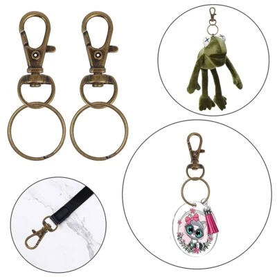100Pcs Swivel Clasp Lanyard Snap Hooks Keychain Rings for Key Jewelry DIY Crafts - Image 1 of 4