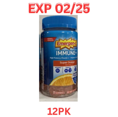 Gomitas Emergen-C Immune Plus con Vitamina D Sabor Súper Naranja - 21 unidades 12 paquetes Foto 1 de 2