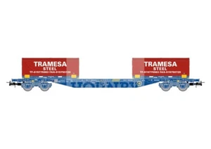 ELECTROTREN RENFE, VAGÓN PORTA CONTENEDORES "TRAMESA STEEL" REF HE6064 - Imagen 1 de 1