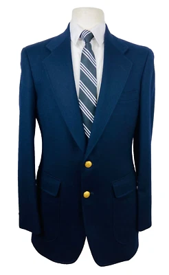 ARNOLD PALMER Hombres 37R Azul Marino 100% Lana Dorado Botón Blazer Abrigo Deportivo Traje Chaqueta Foto 1 de 4