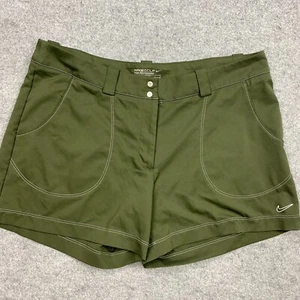 Nike short womens 14 Golf Tour Performance Dri Fit Green Buckets double button - Picture 1 of 8
