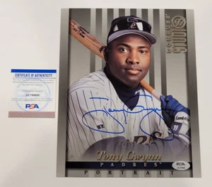 Rare 1997 TONY GWYNN Signed Donruss Portraits 8x10 Photo-SAN DIEGO PADRRES-PSA - Picture 1 of 5