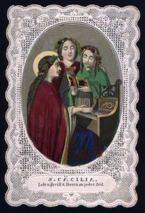 santino merlettato-holy card-canivet S.CECILA V.M. - Picture 1 of 1