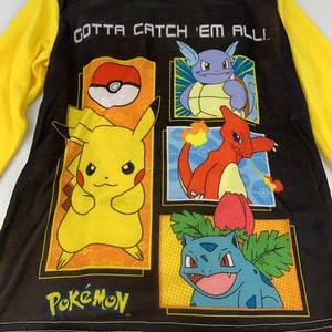 Pokemon 2-Piece Pajama Set Long Sleeve Pants Pikachu Boys Flame Resistant XS 4/5 - Picture 1 of 12