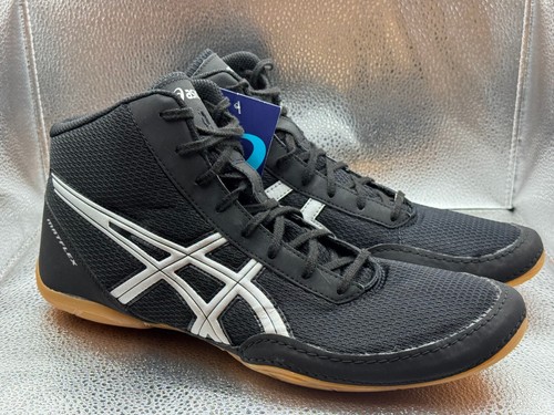 Taglia 12 Scarpe da wrestling alte Asics Matflex 5 nere bianche a rete J504N