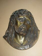 Bas relief - Rare Christ en bronze - début XXe siècle - 21 x 17 cm - 900 g