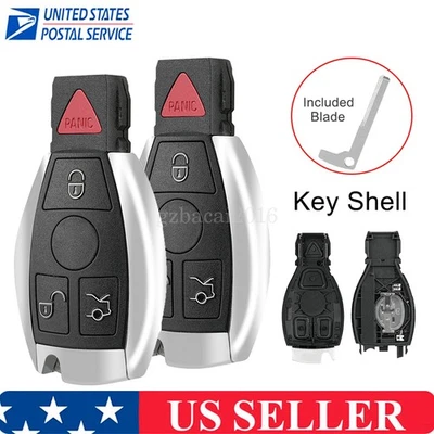 2 Para Mercedes Benz C CL CLK E G GL ML R S Clase 4 Botones Fobik Llave FUNDA Foto 1 de 4