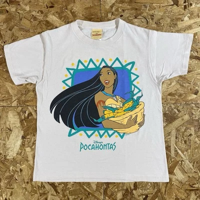 Camisa De Colección Años 90 Disney Pocahontas Película Promo Puntada Única Blanca Talla Juvenil L Foto 1 de 4