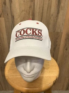 NWOT Vintage South Carolina GameCocks Snapback The Game Bar Line White Cap 90’s - Picture 1 of 8